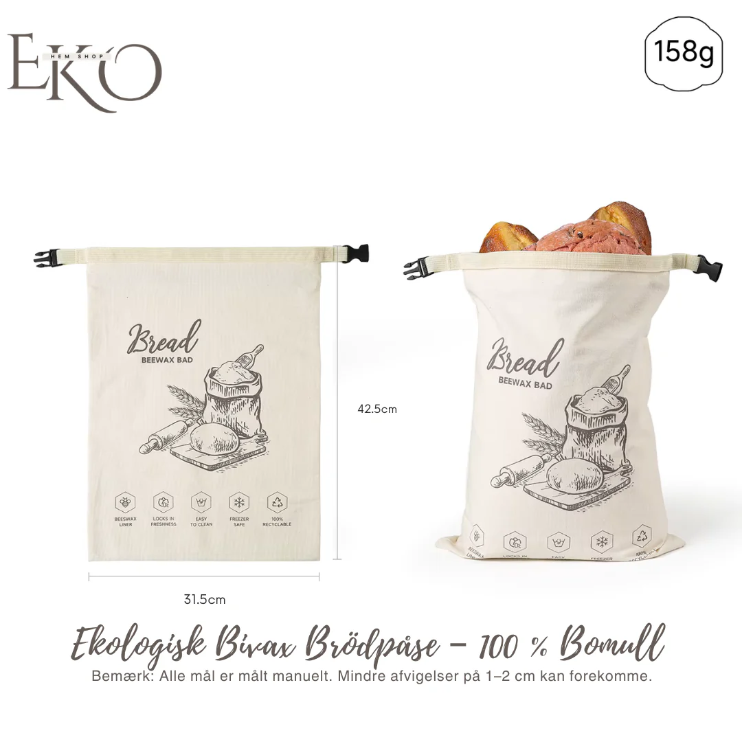 Økologisk bivoks brødpose – 100 % bomuld - Image 4